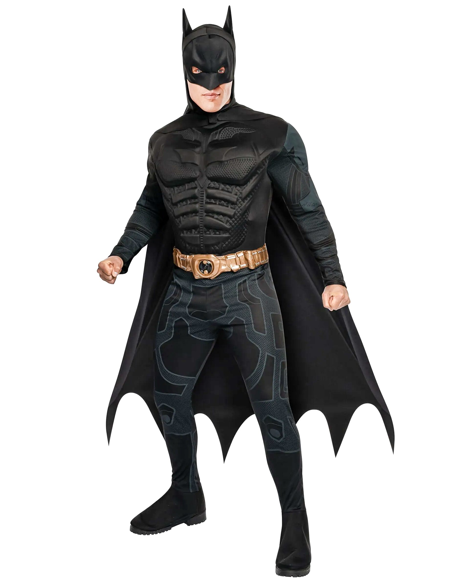 Batman-Kostüm für Herren Superheld Lizenzware schwarz