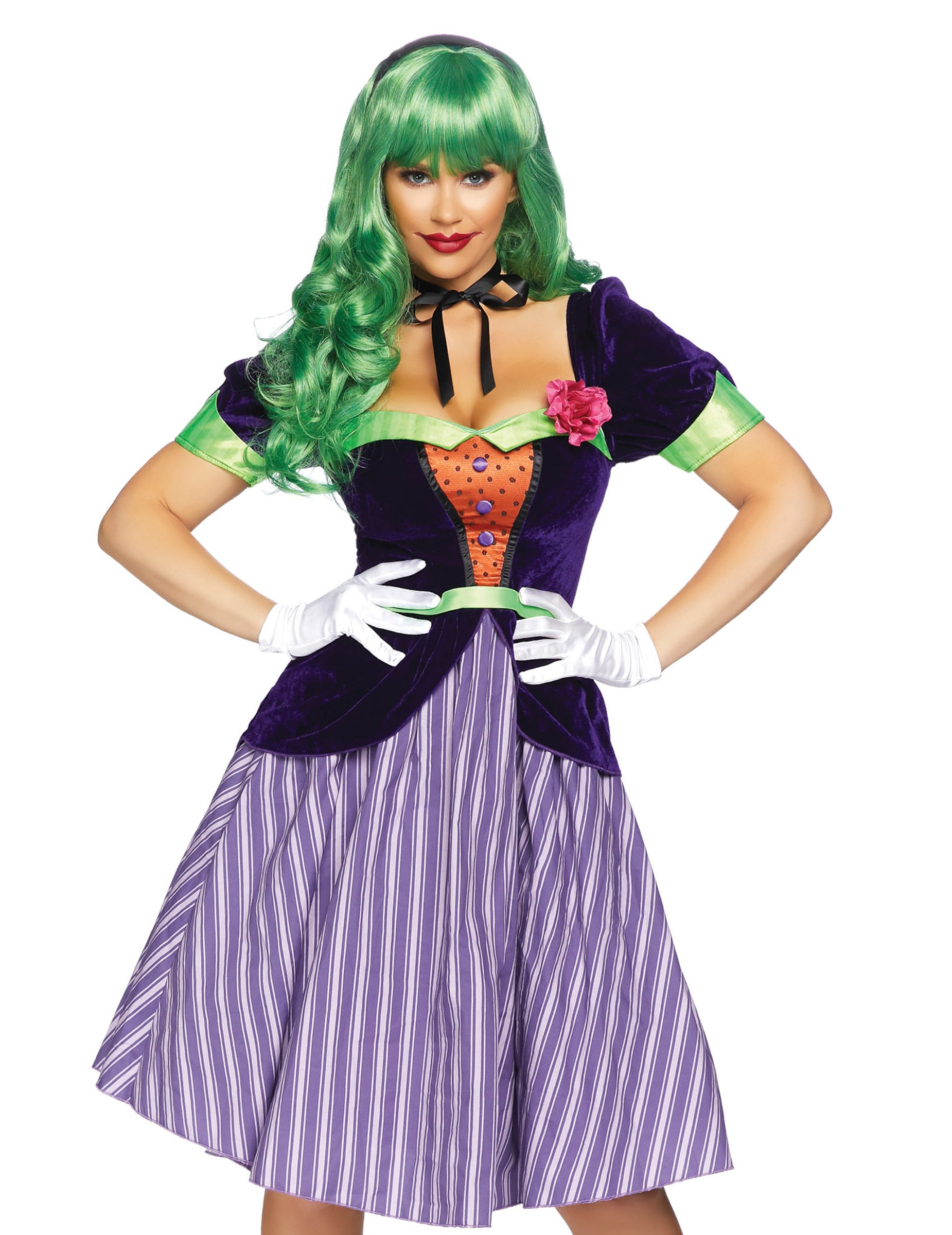 Berühmter Psychoclown Damenkostüm lila-grün