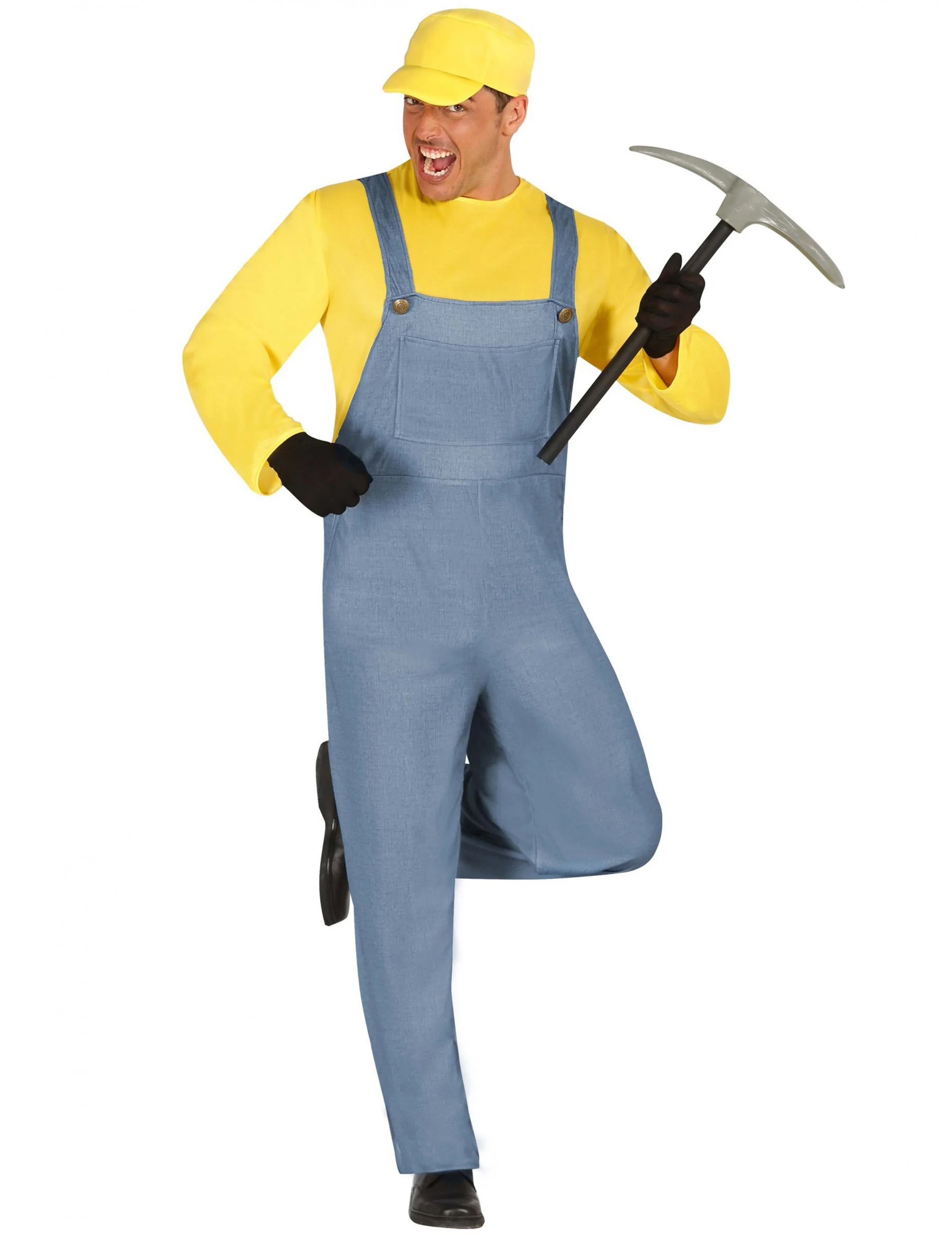 Gelbe Zeichentrickfilm-Figur Herrenkostüm gelb-grau