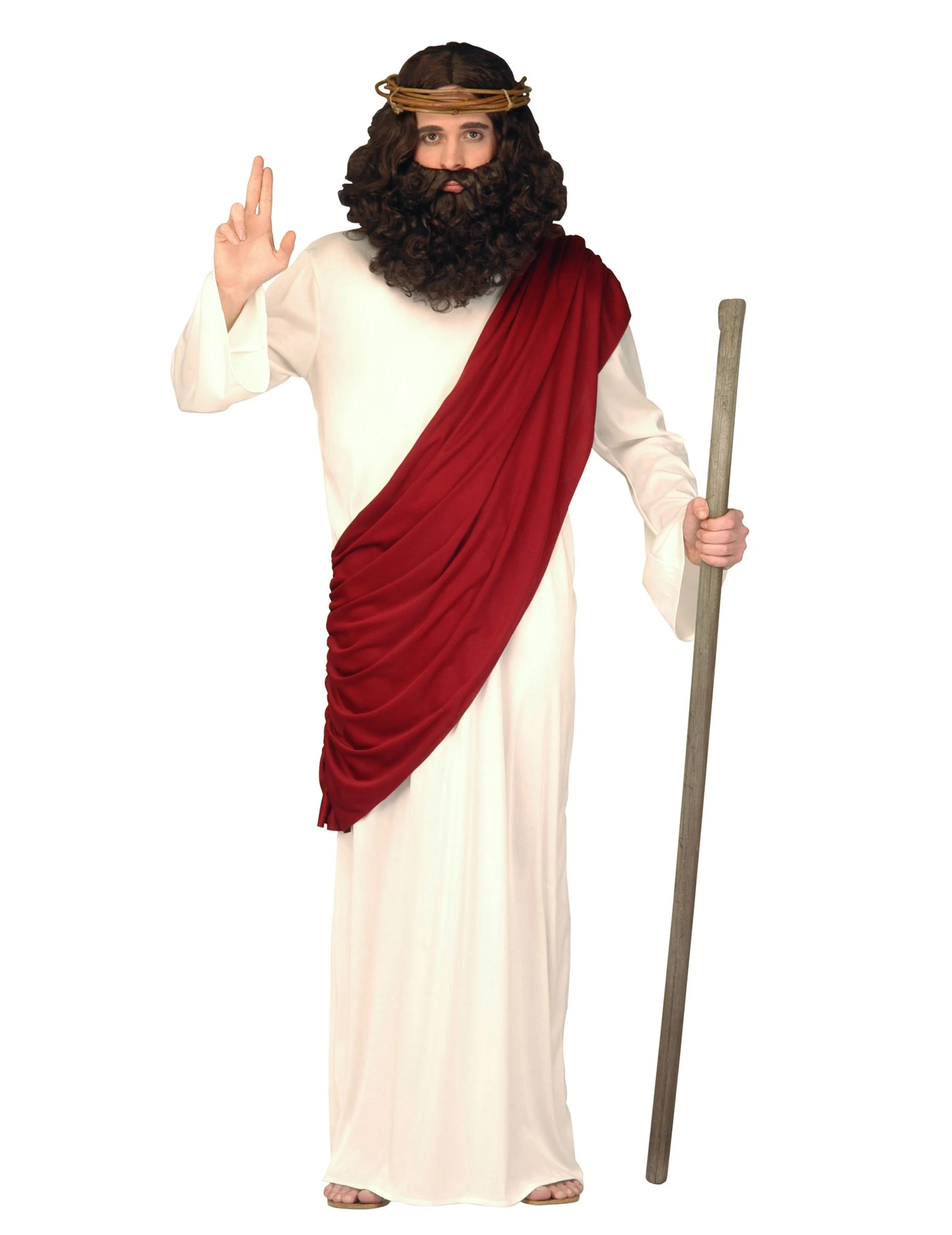 Jesus-Kostüm Religiöses Herrenkostüm Prophet weiss-rot