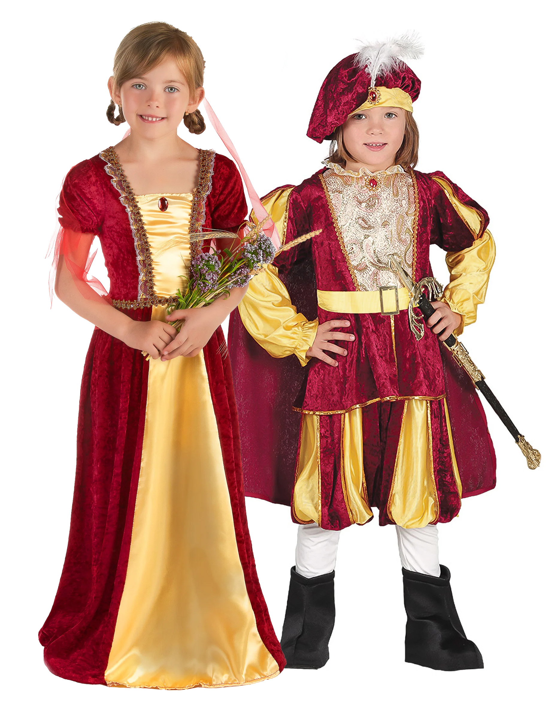 König und Gräfin Mittelalter Paarkostüm Kinder