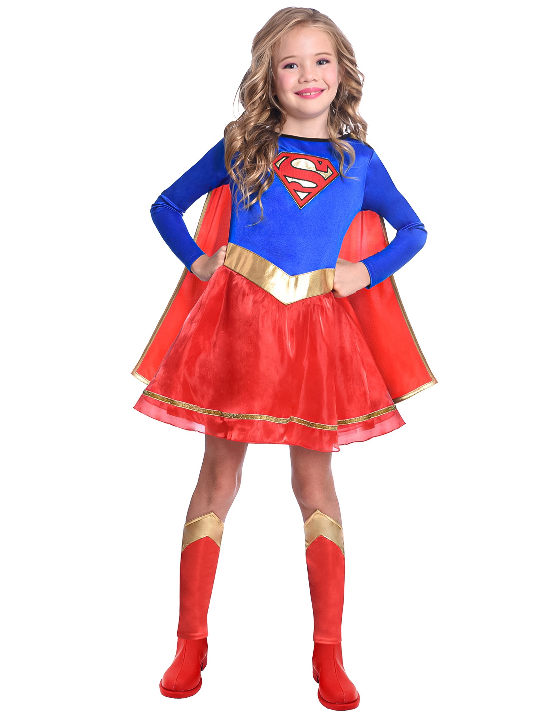 Offizielles Supergirl Kostüm für Mädchen blau-rot