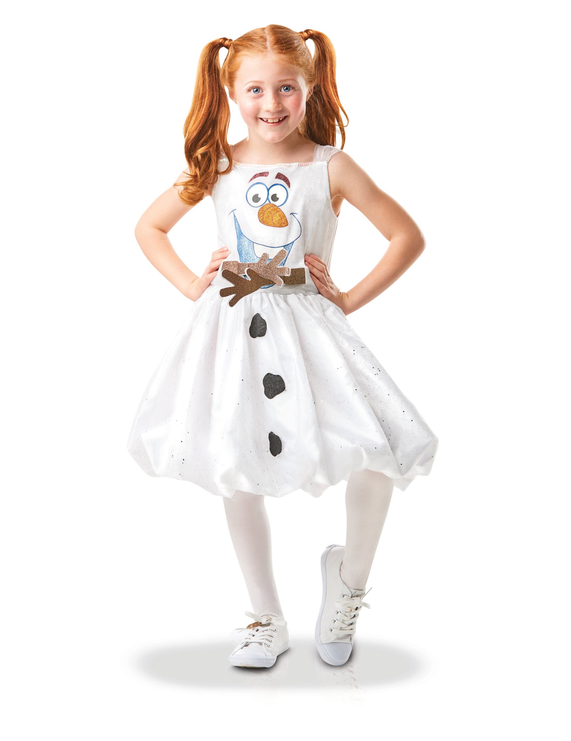 Olaf-Kostüm für Mädchen Die-Eiskönigin-Kostüm weiss