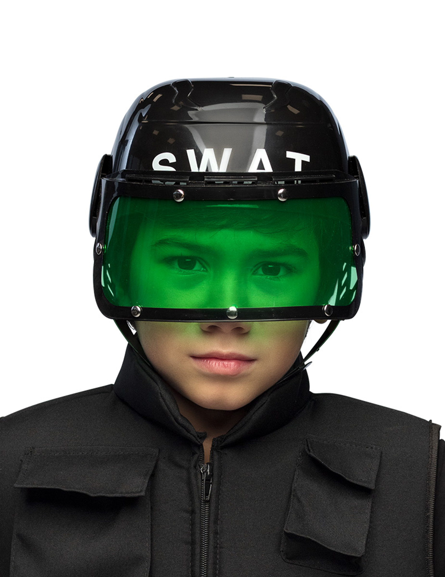 Polizei Helm S.W.A.T Helm für Kinder schwarz-weiss