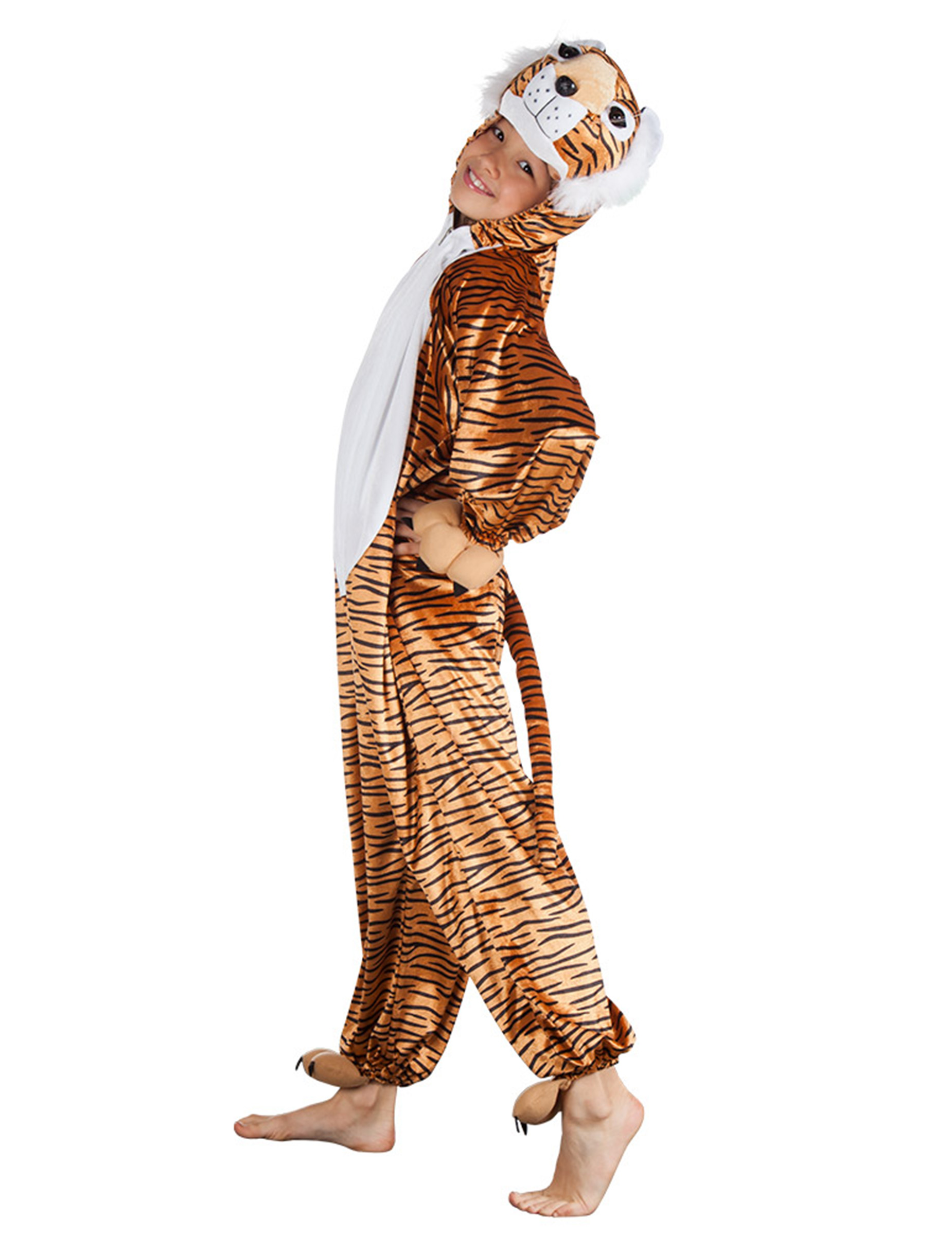 Tiger-Kinderkostüm Tierparty-Kostüm orange-schwarz-weiss