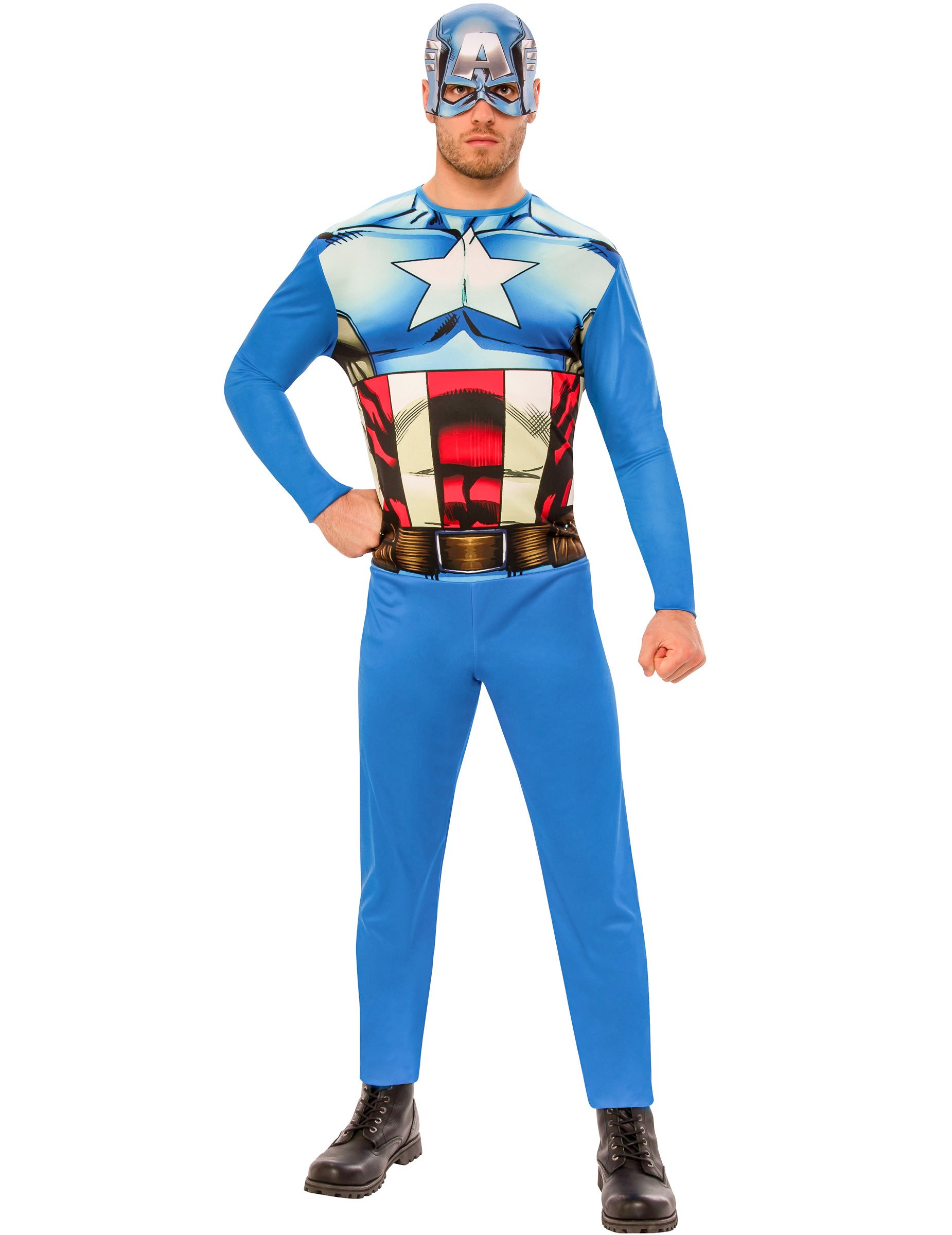 Captain America-Herrenkostüm Marvel-Superheld blau-rot-weiss
