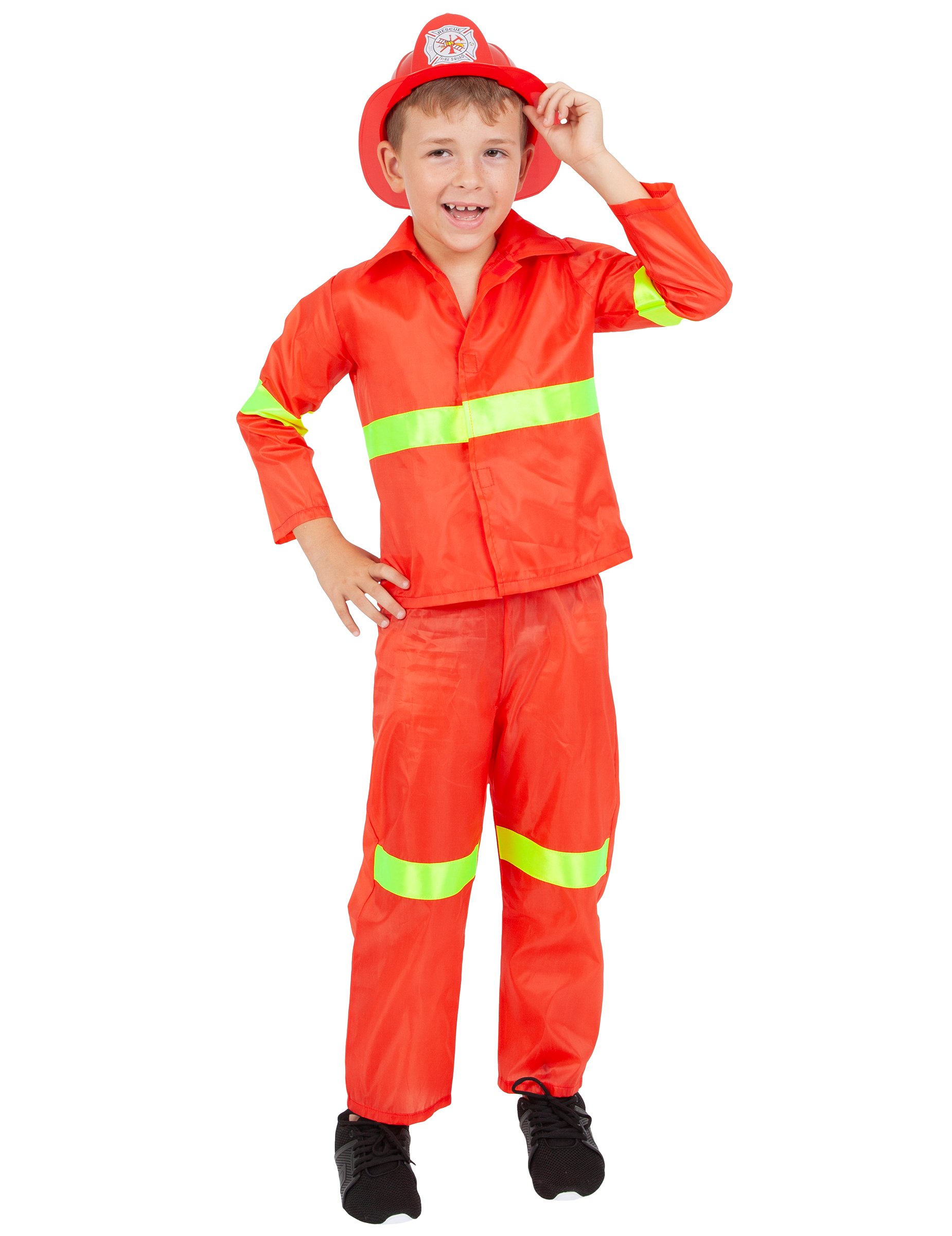 Feuerwehrmann Kostüm für Kinder rot