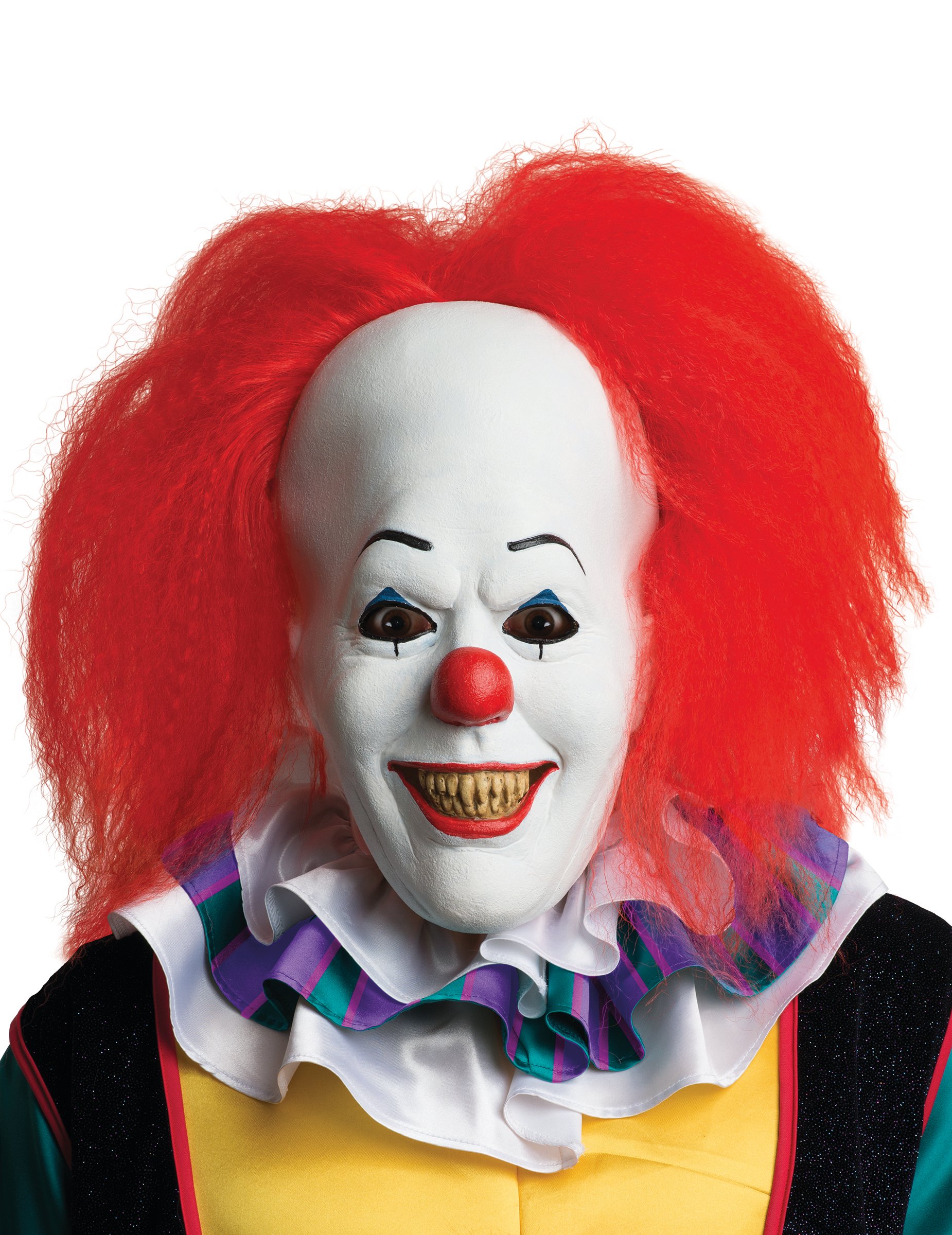 Horrorclown-Maske Es-Maske Stephen King Lizenzartikel weiss-rot