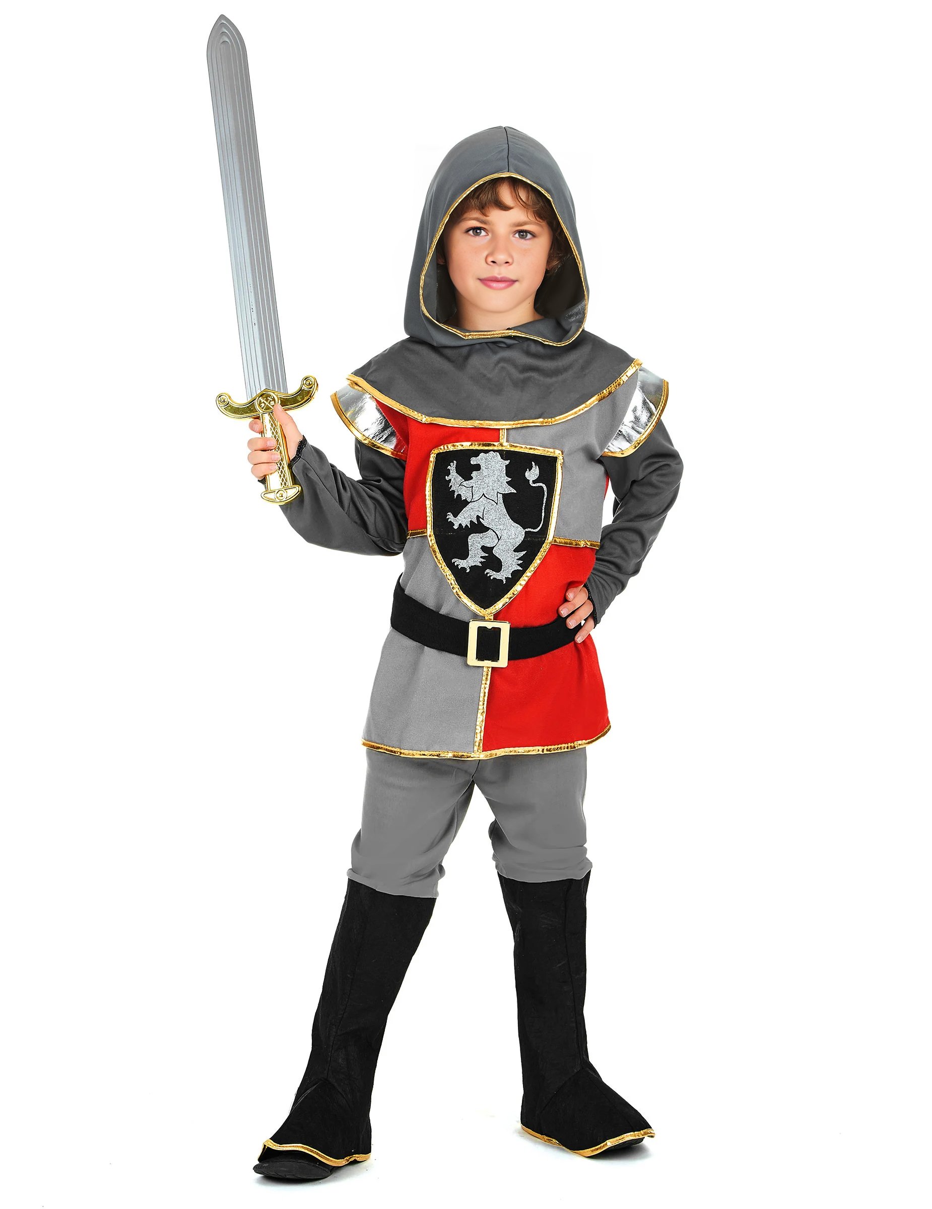 Kleiner Ritter Kinderkostüm Mittelalter silber-rot-schwarz