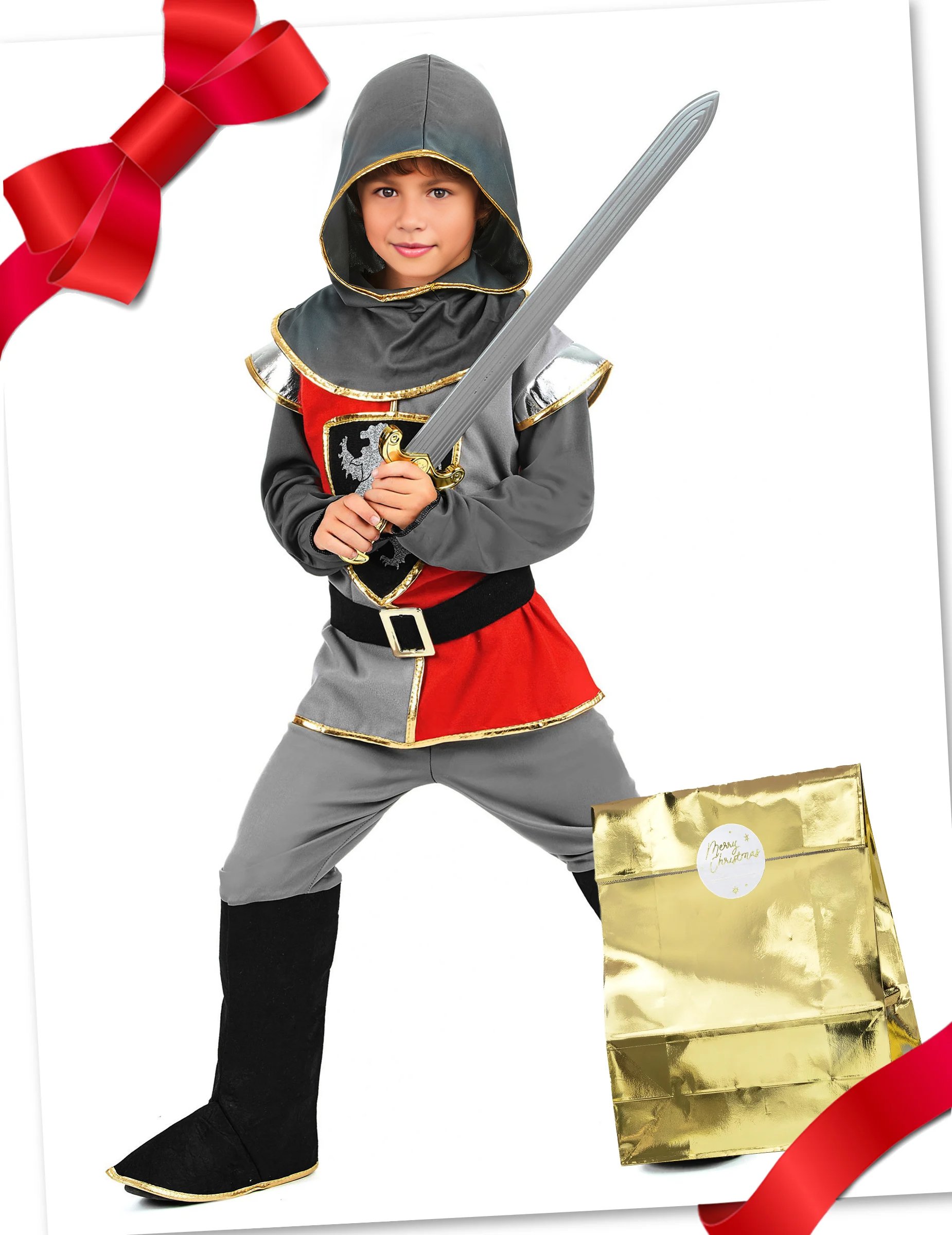 Mutiger Ritter Geschenkbox für Kinder 3-teilig bunt