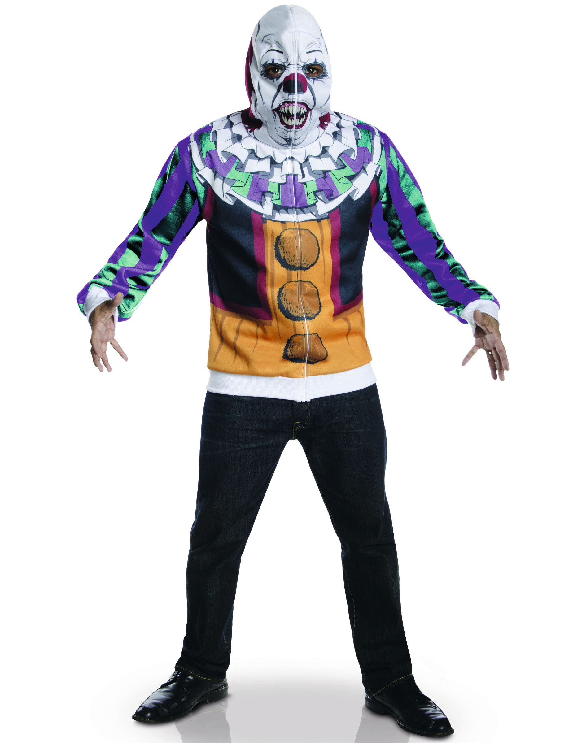 Pennywise Horror-Clown ES Halloween-Herrenkostüm Lizenzartikel bunt