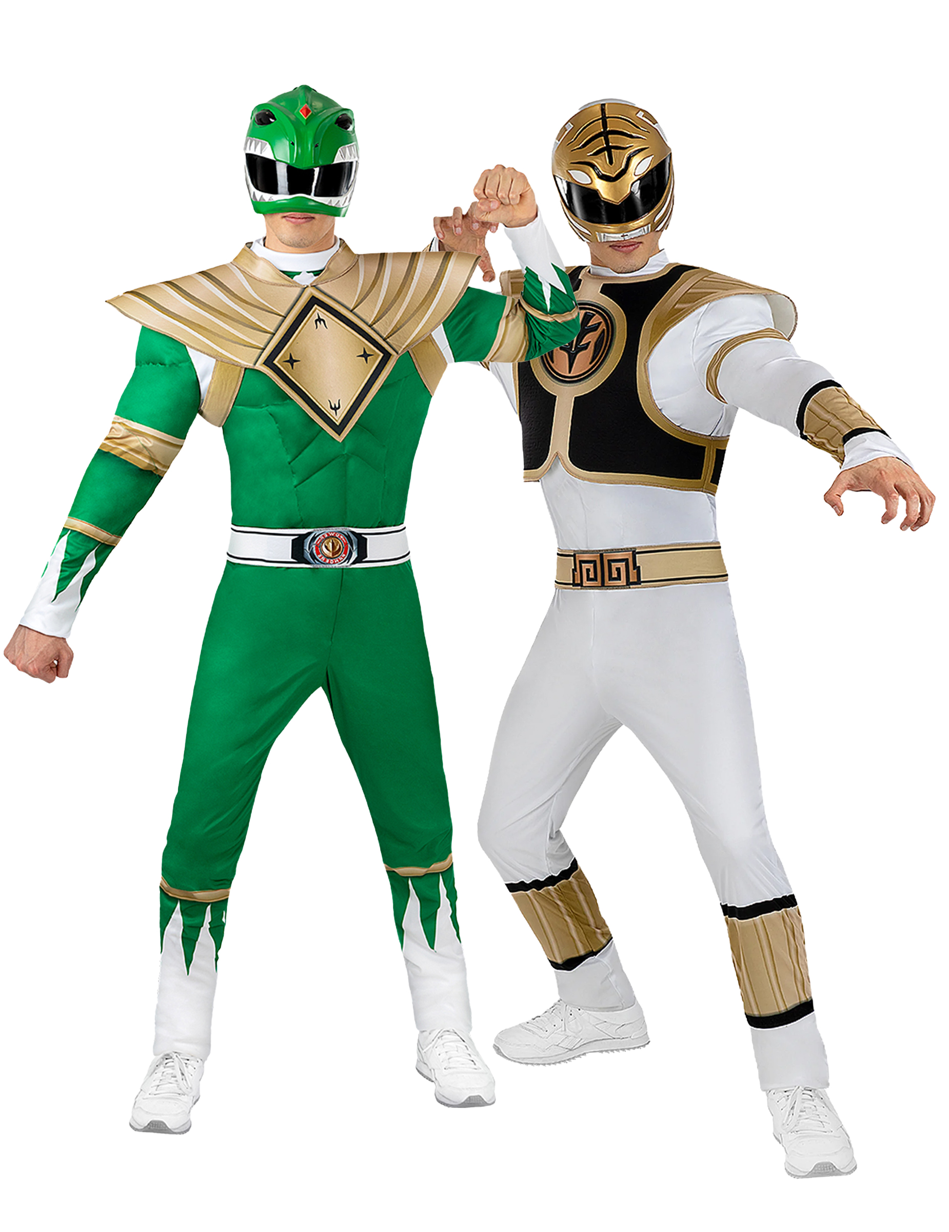 Power Rangers Paarkostüm Weiß und Grün