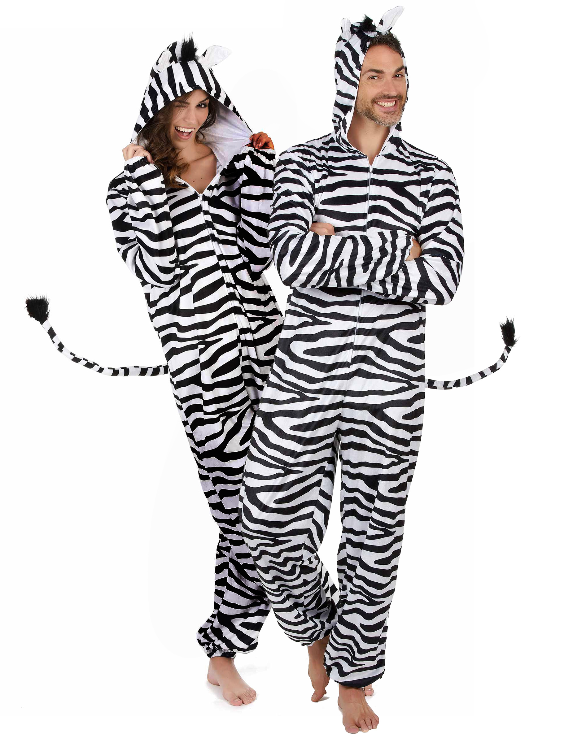 Zebra Pärchenkostüm schwarz weiß Erwachsene