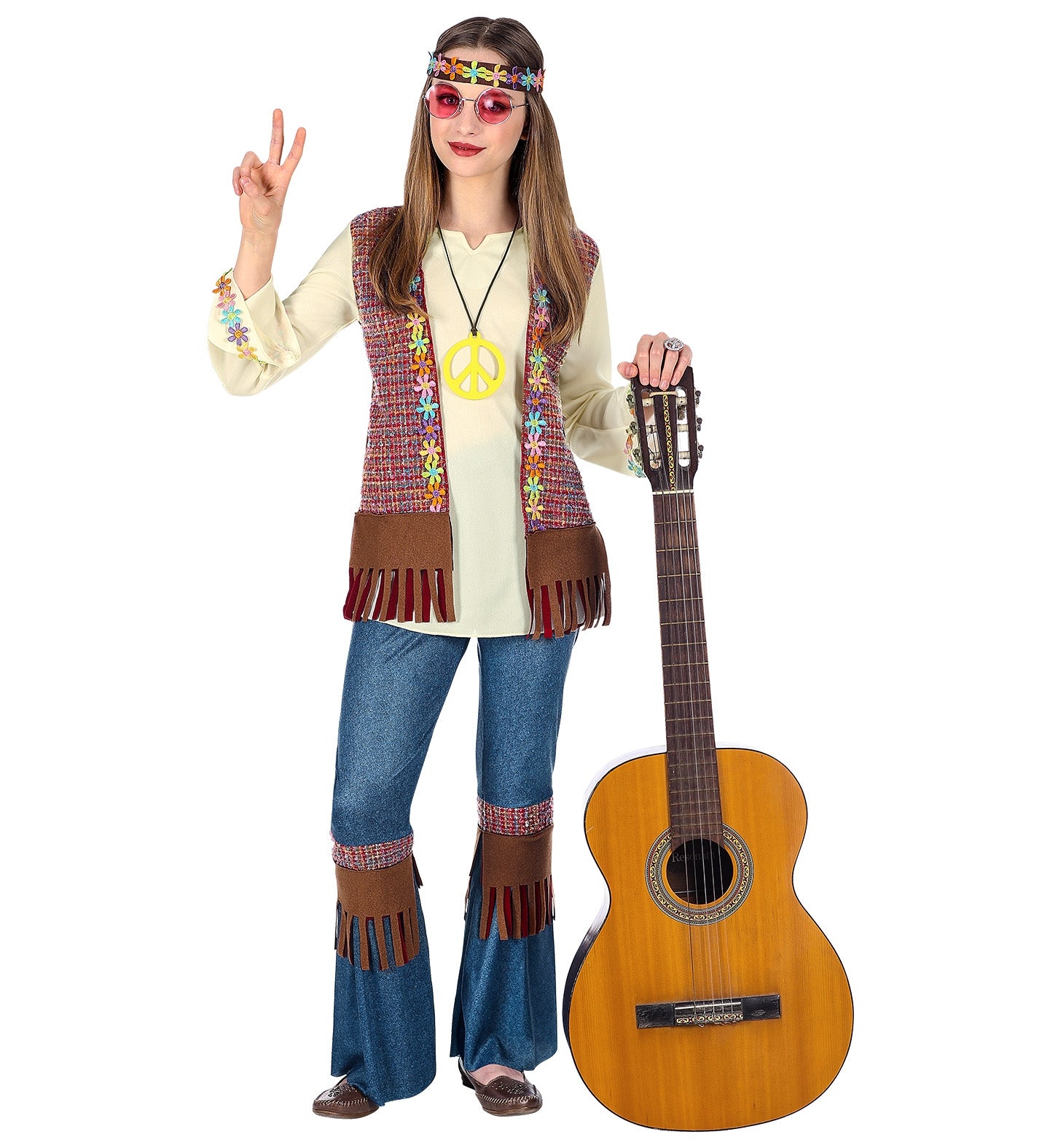 Hippie Kostüm Laura - Kinder 140 braun-blau | Karneval & Fasching | Kostüme.com