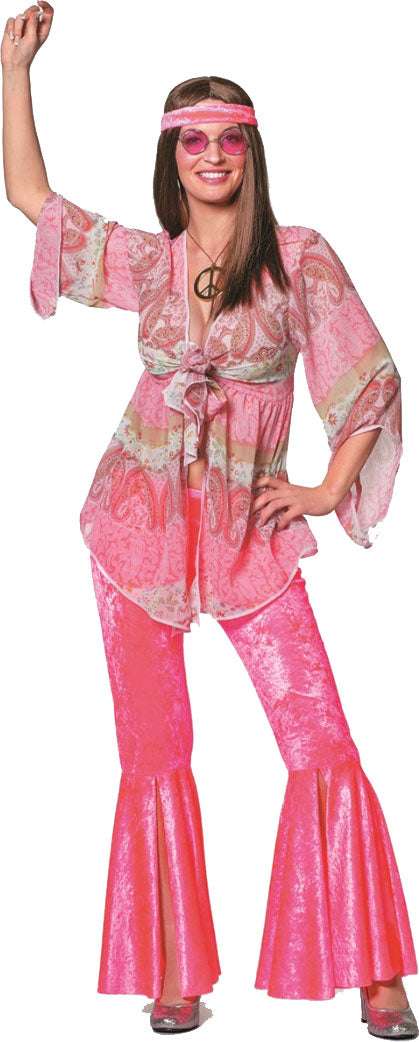 Hippie Kostüm Rosi Deluxe - Damen 48 pink-rosa | Karneval & Fasching | Kostüme.com