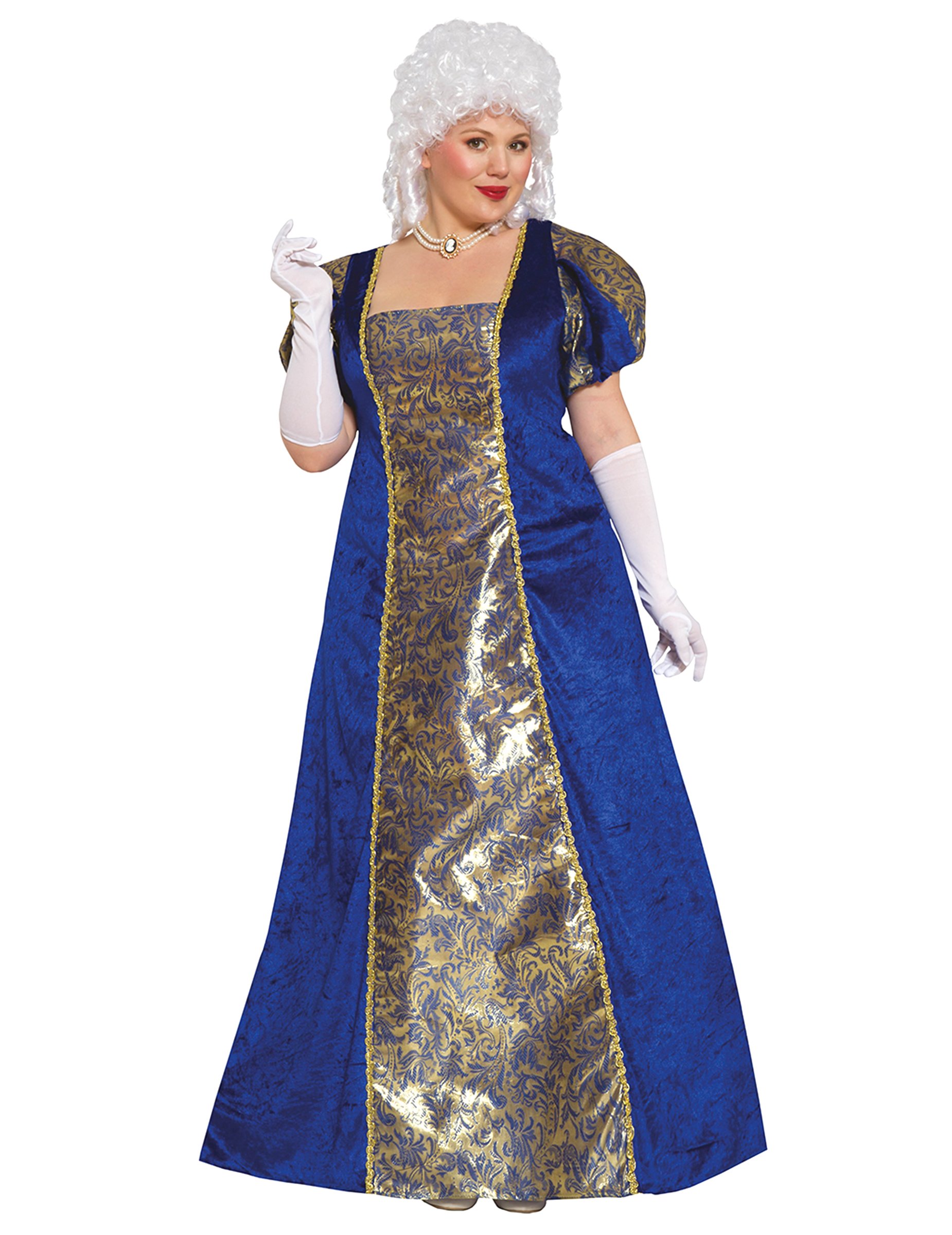 Barock-Kostüm für Damen Karneval-Kostüm blau-gold