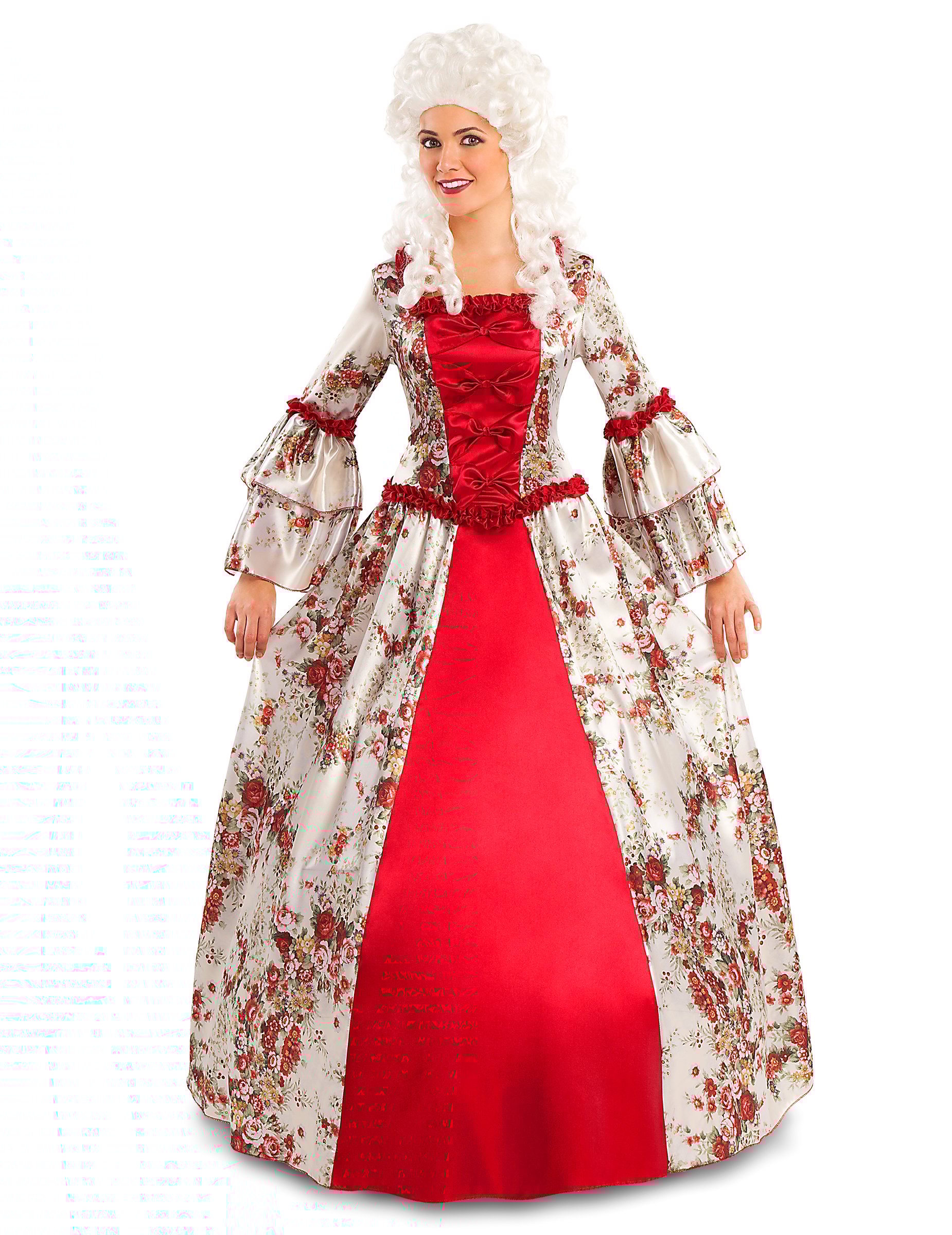 Damenkostüm Barock Mittelalter edle Prinzessin Blume Rot