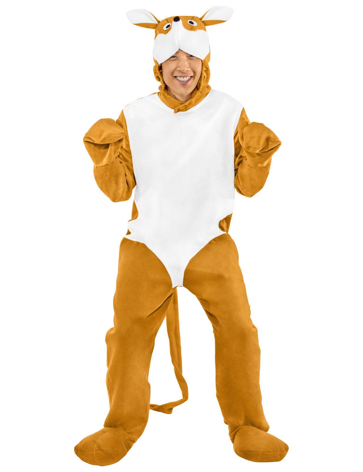 Känguru Unisex-Kostüm weiss-braun