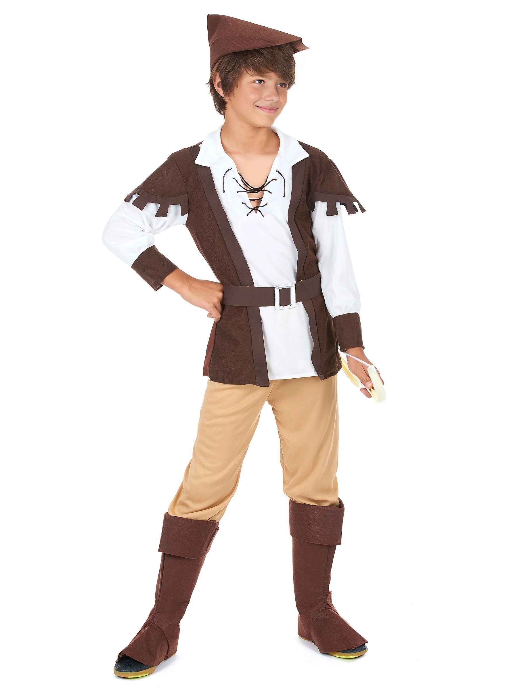 Robin Hood Kinderkostüm braun-weiss