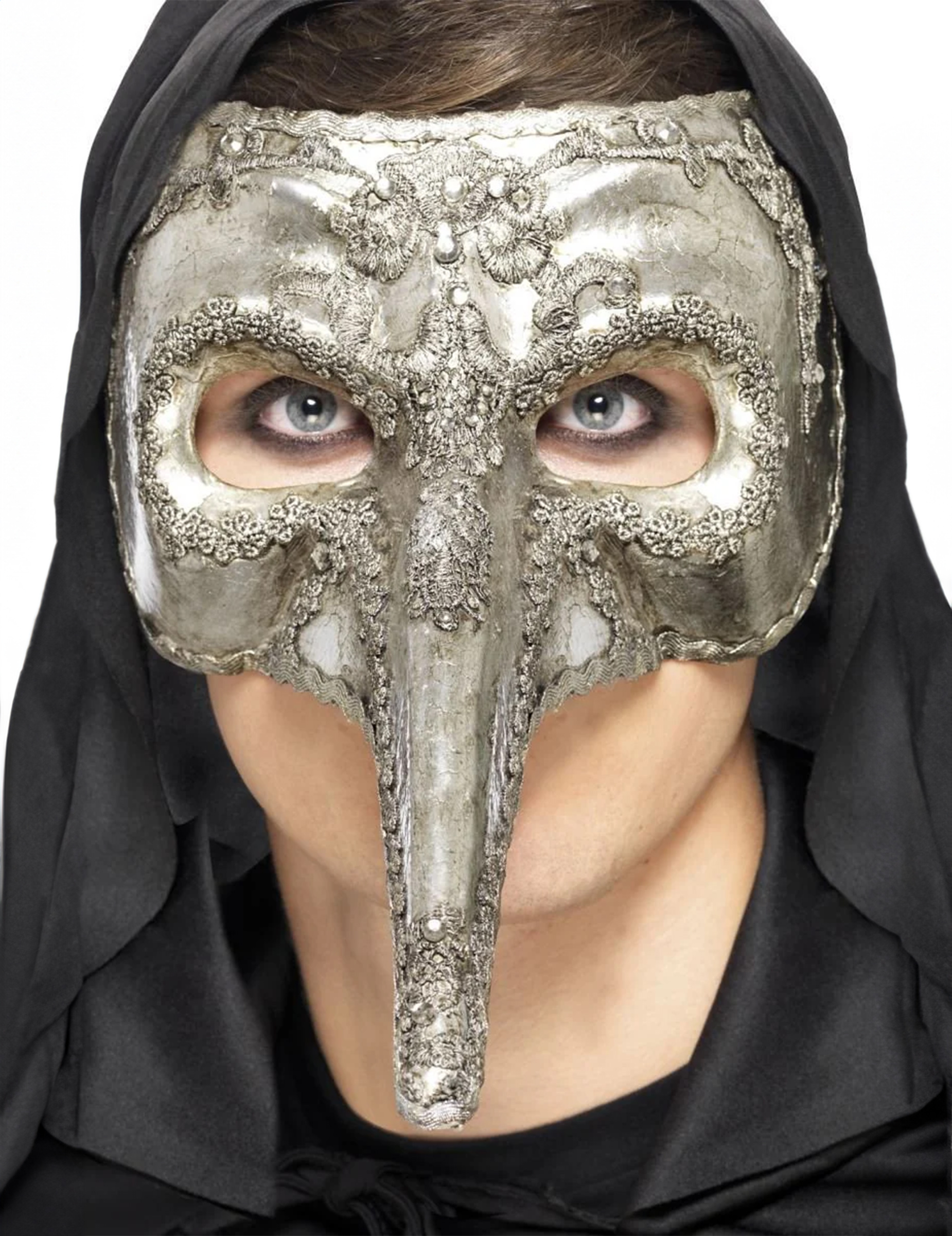 Venezianische Schnabelmaske Halloween Maske silber