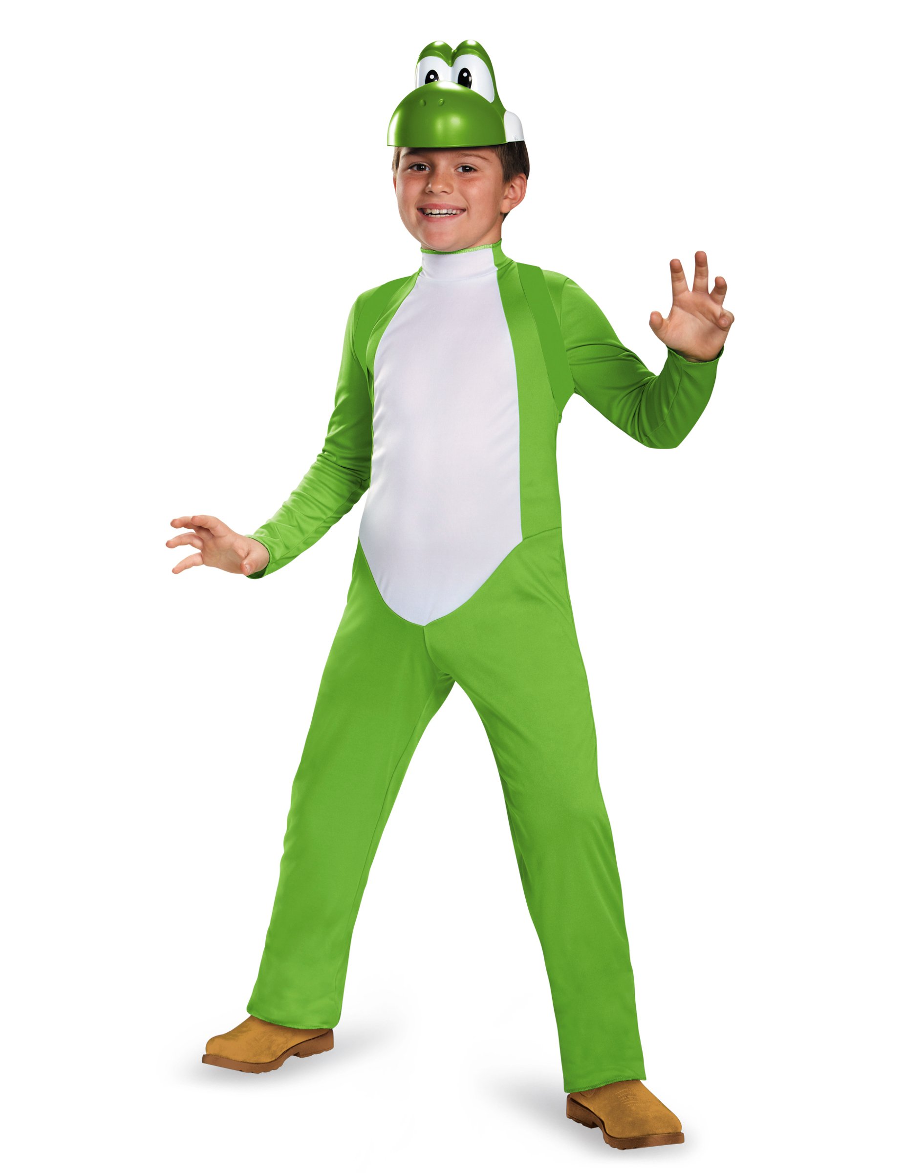Yoshi-Kostüm für Kinder Super Mario grün-weiß