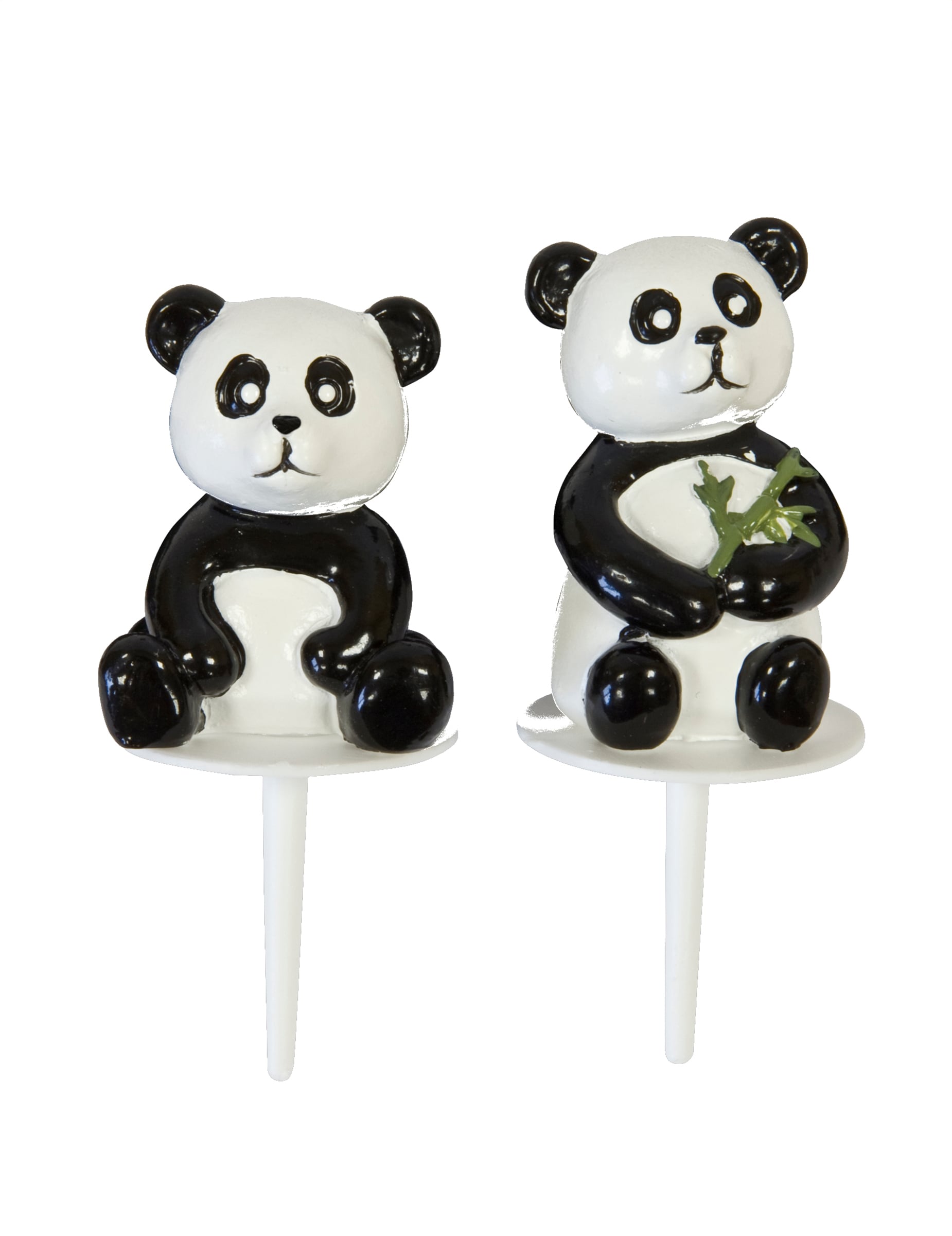 2 Panda-Figuren aus Harz 7 cm für Torten