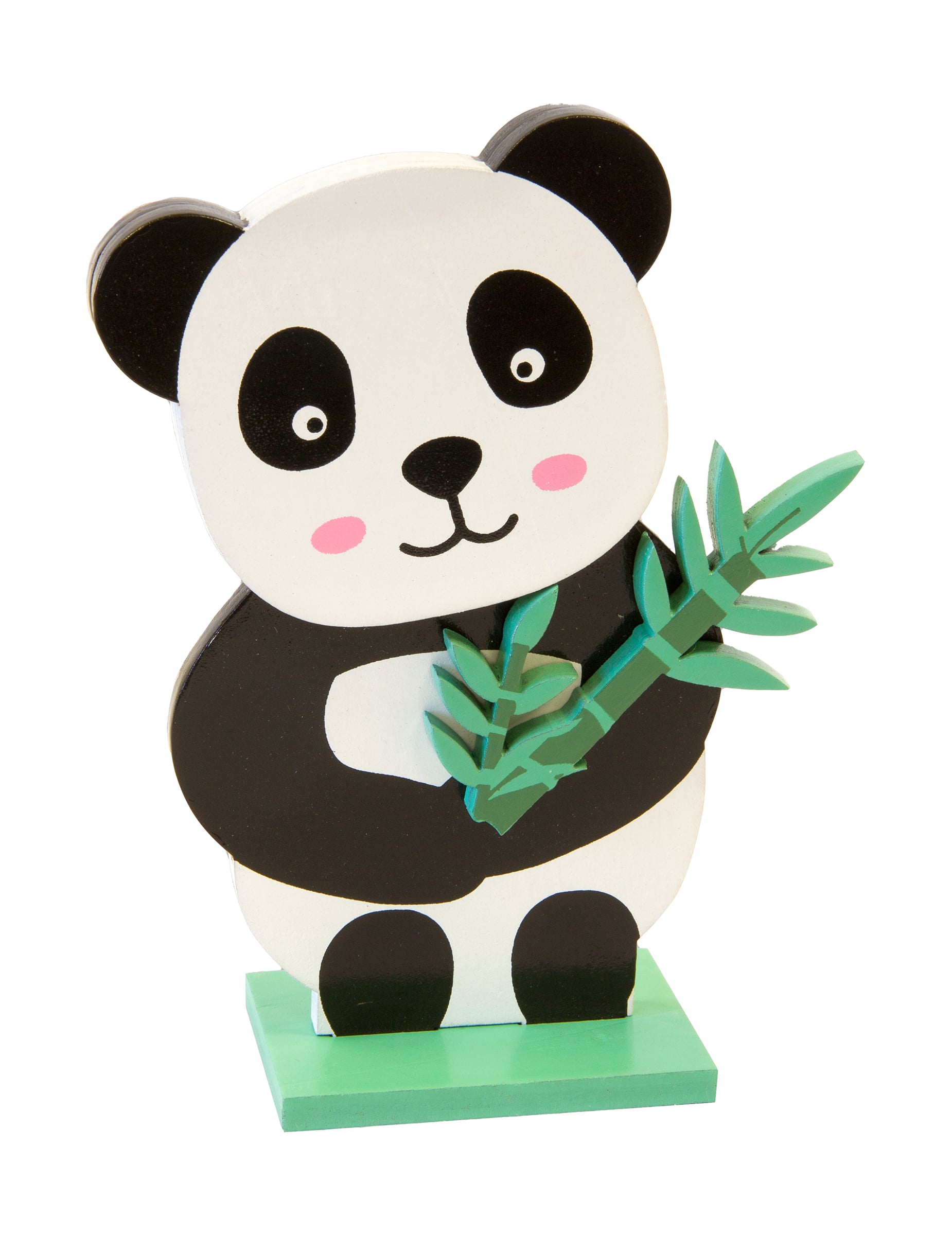 Tischdeko Panda Holz 13,5 x 10 cm
